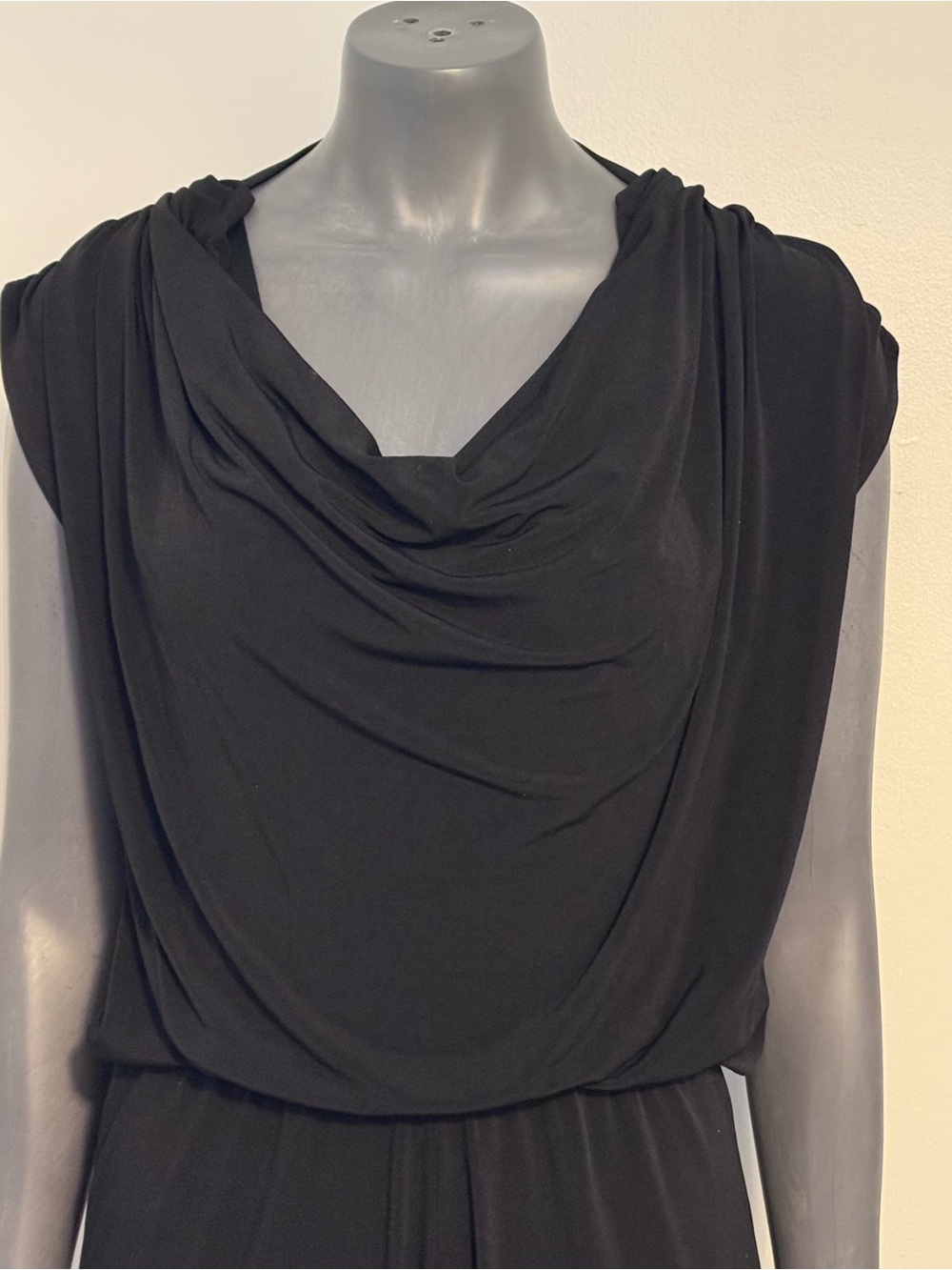 Laundry By Shelli Segal Black Draped Cowl-Neck Jumpsuit - Picture 4 of 5